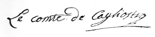 Signature de Cagliostro
