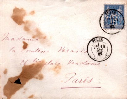 Lettre adressée à la comtesse Verasi