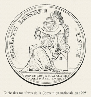 Carte des membres de la Convention en 1792.