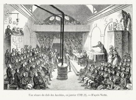A meeting of the Jacobin club in session, January 1792.