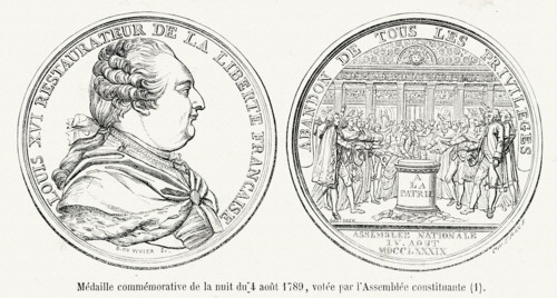 Commemorative medal for the 4th August 1789, depicting the voting of the Constituant Assembly.