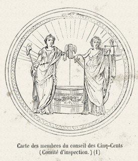 Carte des membres du conseil des Cinq-Cents (Comité d'inspection).