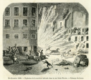 Explosion de la machine infernale dans la rue Saint-Nicaise.