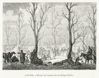 Bivouac des "ennemis" dans les Champs-Elysées.