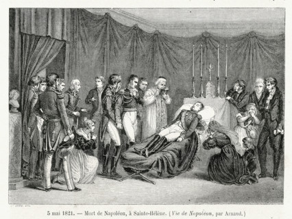 The death of Napoleon in Saint Helena.