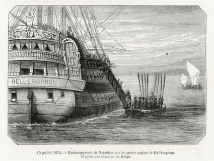 Napoleon's embarkment on the english naval ship "the Bellerophon".