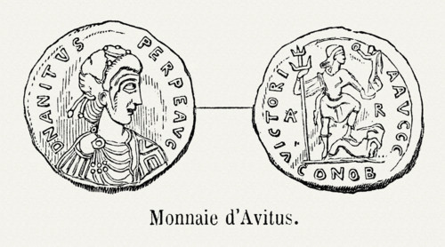 Monnaie frappée sous le règne de Eparchus Avitus