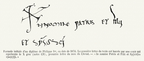 Formule d'un diplôme de Philippe 1er, en date de 1076.