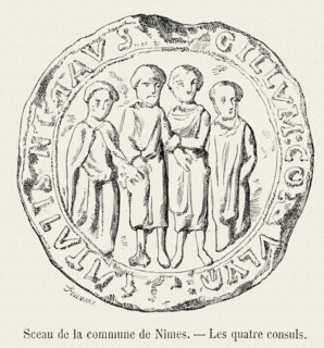 Seal of the commune of Nîmes.