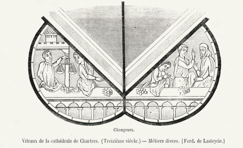 Stained glass windows of Chartres Cathedral.