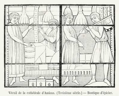 Stained glass window of the Amiens Cathedral.