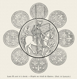 Louis IX armé et à cheval.