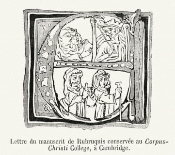 Lettre du manuscrit de Rubruquis, conservé au Corpus-Christi College, à Cambridge.