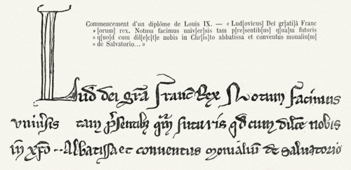 Commencement d'un diplôme de Louis IX.