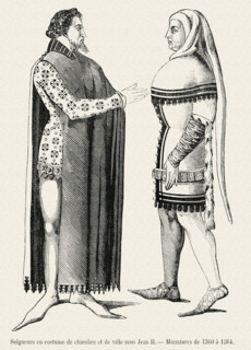 Seigneurs en costume de chambre et de ville sous Jean II.