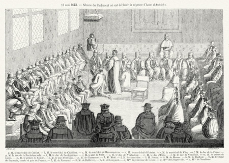 Séance au Parlement où s'est déclaré la régence d'Anne d'Autriche.