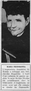 Maria Feodorovna, impératrice douairière de Russie.