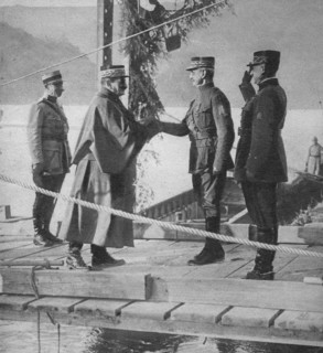A meeting on the Rhine between Generals Mangin and Marchand