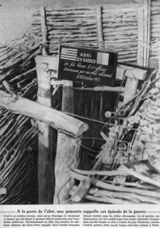 Notice commemorating the first American officer wounded in France.
