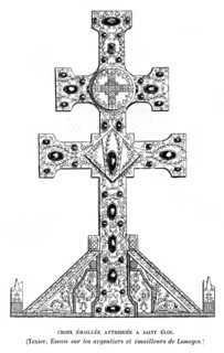 Croix émaillée attribuée à Saint Éloi.