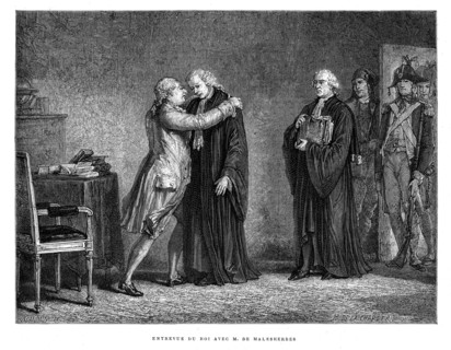 Entrevue du roi Louis XVI avec Mr de Malesherbes.