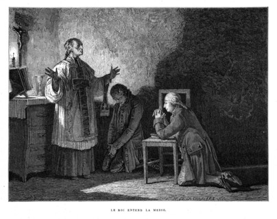 Le roi Louis XVI entend la messe avant son exécution.