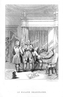 Le Malade imaginaire. Les créanciers. Caricature anglaise.