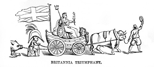 Britannia Triumphant. Le triomphe de la Grande Bretagne. Bonaparte est enchaîné. Caricature