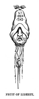 Fruit of Liberty. Les fruits de la liberté. La tête de Louis XVI décapité. Caricature anglaise.