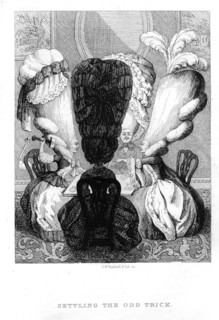 Settling the odd trick. Complot - ruse - autour d'une partie de carte. Caricature anglaise.