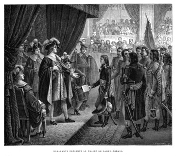 Bonaparte présente le traité de Campo-Formio.
