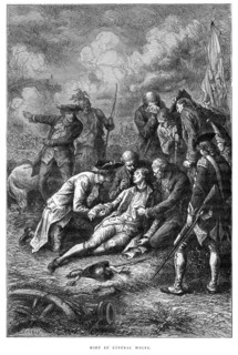 Mort du général Wolfe. James Wolfe (Westerham (Kent), 2 janvier 1727 - Québec, 13 septembre 1759)
