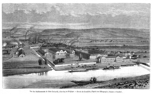 Vue des établissements John Cockerill, à Seraing en Belgique. Gravure.