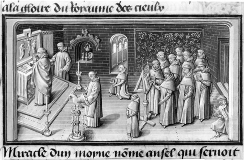 Miracles de Notre-Dame. Célébration d'une messe.