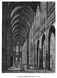 Intérieur de l'église Saint-Ouen, à Rouen.
