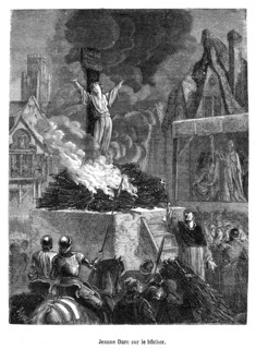 Mort de Jeanne d'Arc, le 30 mai 1431. Elle est brûlée vive place du Vieux-Marché à Rouen.