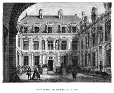 L'hôtel de Sully, rue Saint-Antoine, à Paris.