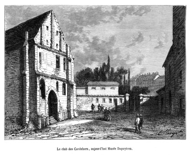 Le club des Cordeliers, devenu par la suite le musée Dupuytren (le musée Dupuytren est un musée