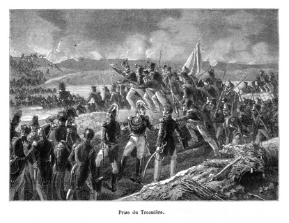 Prise du Trocadéro. Les maréchaux Moncey, Oudinot et Victor poursuivent l’armée insurgée et