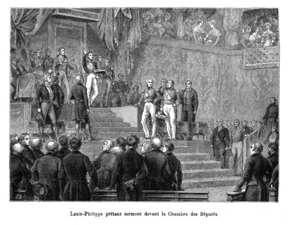 Louis-Philippe prêtant serment devant la Chambre des Députés.