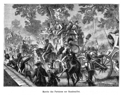 Trois Glorieuses. Marche des Parisiens sur Rambouillet. Maréchal Maison. Charles X.