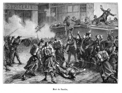 Mort de Jean-Baptiste Alphonse Baudin (1811-1851), né à Nantua (Ain), était un médecin et député à