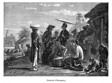 Costumes d'Annamites. Annam ou Annan, de An (la paix) et Nam ou Nan (le sud) en chinois classique