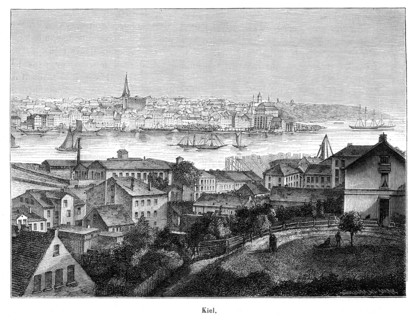 Vue de Kiel, ville d'Allemagne, est la capitale de l'État fédéral (Land) de Schleswig-Holstein.