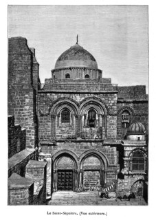 Israël. Jérusalem. Le Saint-Sépulcre. Vue extérieure. L'Église du Saint-Sépulcre, également appelée
