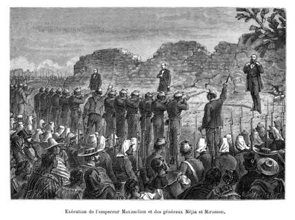 Exécution de l'empereur Maximilien et des généraux Méjia et Miramon. Maximilien Ier du Mexique ou