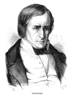 Hugues-Félicité Robert de Lamennais, né à Saint-Malo (Ille-et-Vilaine) en 1782 et décédé à Paris en