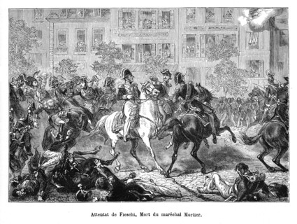 Attentat de Fieschi. Mort du général Mortier. L’attentat de Fieschi (28 juillet 1835).