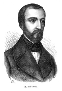 Le comte Alfred Frédéric Pierre de Falloux, né à Angers (Maine-et-Loire) le 7 mai 1811 et mort à
