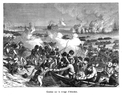 Combat sur le rivage d'Aboukir. La bataille d’Aboukir eut lieu le 1er août 1799 entre l'Armée